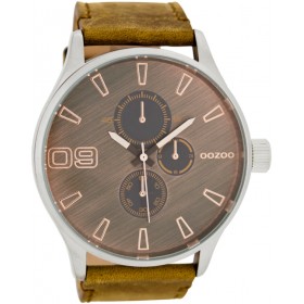 OOZOO Timepieces 50mm Brown Leather Strap C7245